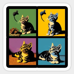 Domestic Shorthair Pop Art - Cute Kitties Sticker